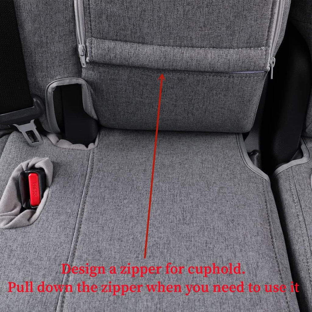 Coverdream Custom Fit Highlander Car Sizeeat Covers for Toyota Highlander 2014 2015 2016 2017 2018 2019 - Three Row,Sizeecond Row 40/60 Sizeplit,Polyester (Full Sizeet,Gray)