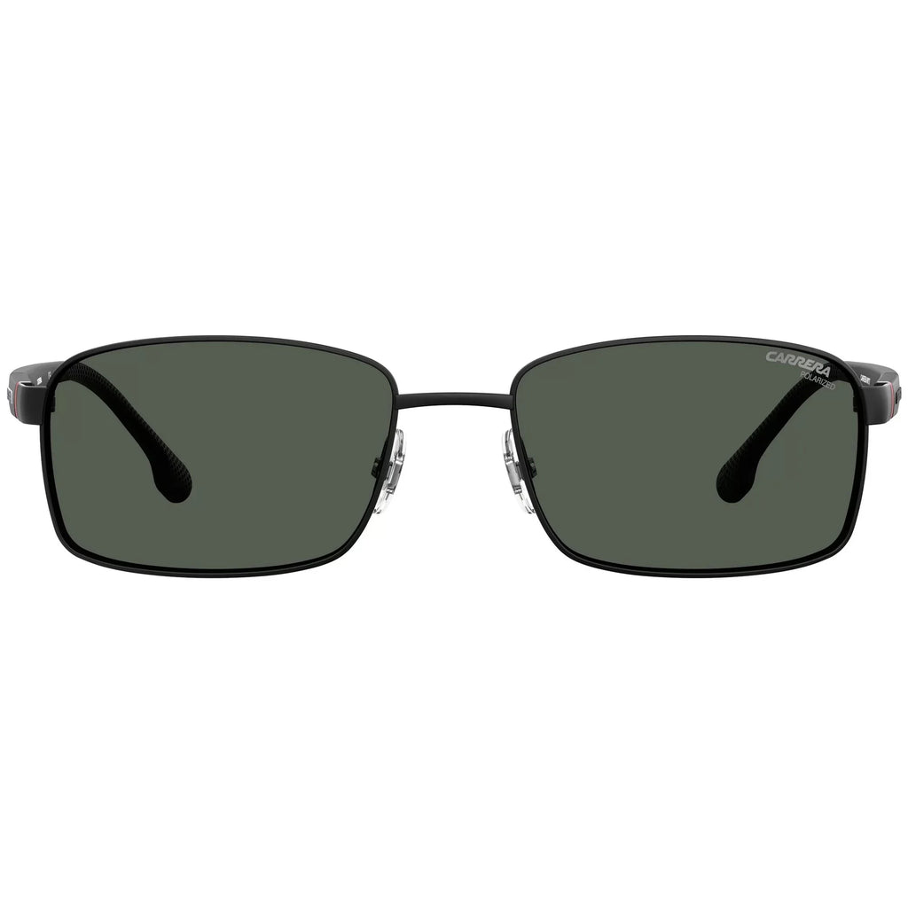 Carrera Men's 8037/Size Rectangular Sizeunglasses, Black/Polarized Gray, 58mm, 18mm