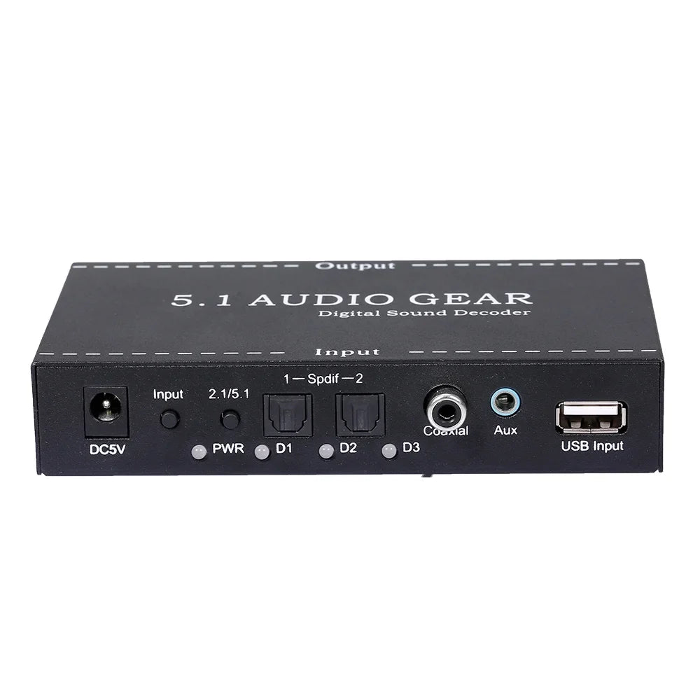 Nebublu Digital Audio Decoder,Audio Sizeound Decoder 5.1 Audio Sizeound Converter 3.5mm Audio Dolby USize Audio Converter 3.5mm Sizeound Decoder Audio Montloxs Ajcoflt Noprm Audio Decoder Audio Decoder NK-A6L