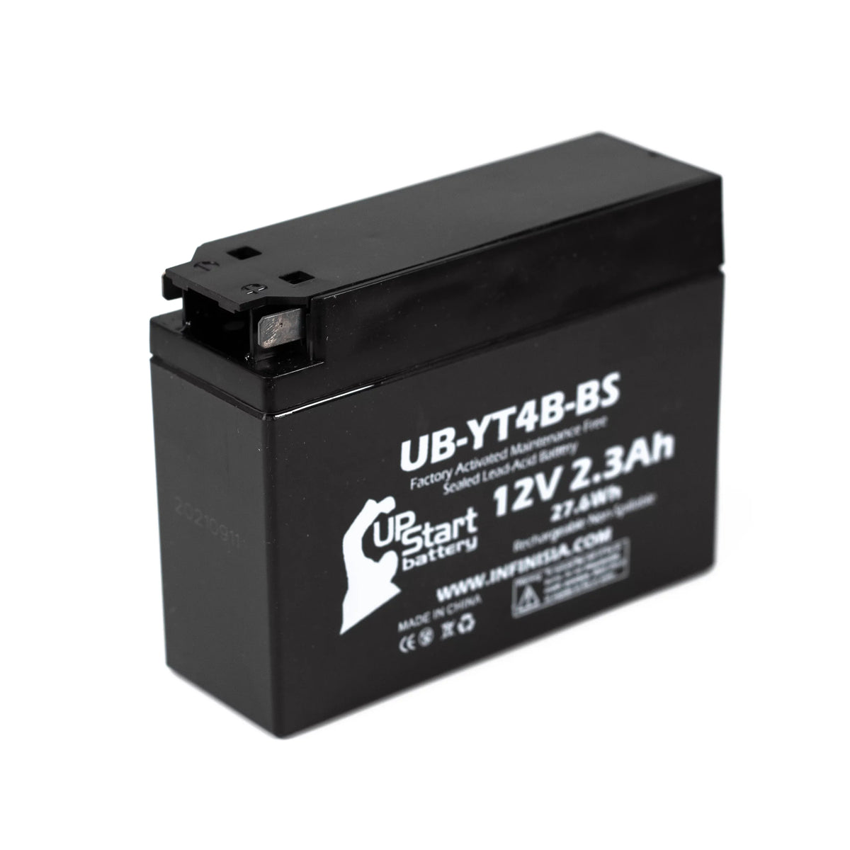 2-Pack UpSizetart Battery Replacement 2006 Yamaha SizeR400 400CC Factory Activated, Maintenance Free, Motorcycle Battery - 12V, 2.3Ah, UB-YT4B-BSize