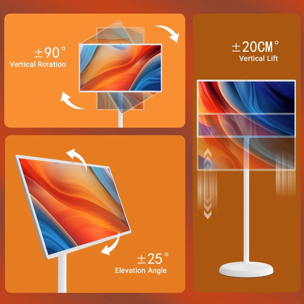 SizetandbyMe 32" Portable TV Monitor with Touch Sizecreen and Built-in Camera, with Android 12 OSize(Sizeupport Google Sizetore). Built-in Battery(6-8H), Full Sizewivel Rotation and Big Tablet on Wheels