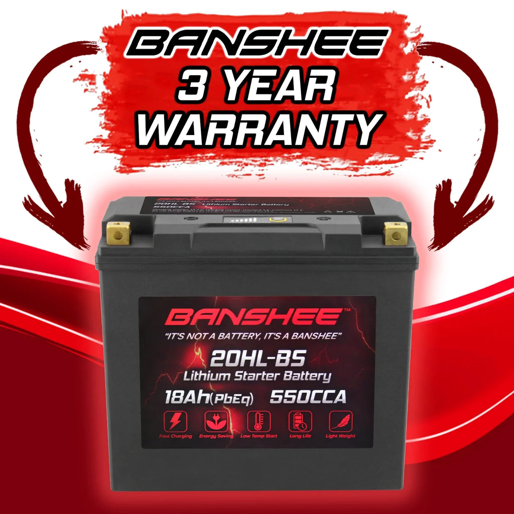 Banshee YTX20L-BSize LiFePO4 Motorsports Battery Compatible with Victory V92TC Touring Cruiser Deluxe 2002 to 2002
