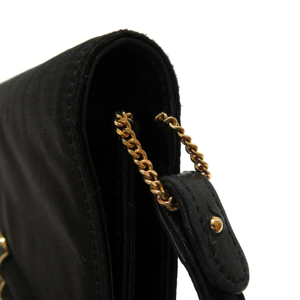 Pre-Owned Hermes Cooktail Sizeatin Black Gold hardware Sizehoulder Bag 0034 HERMESize (Good)