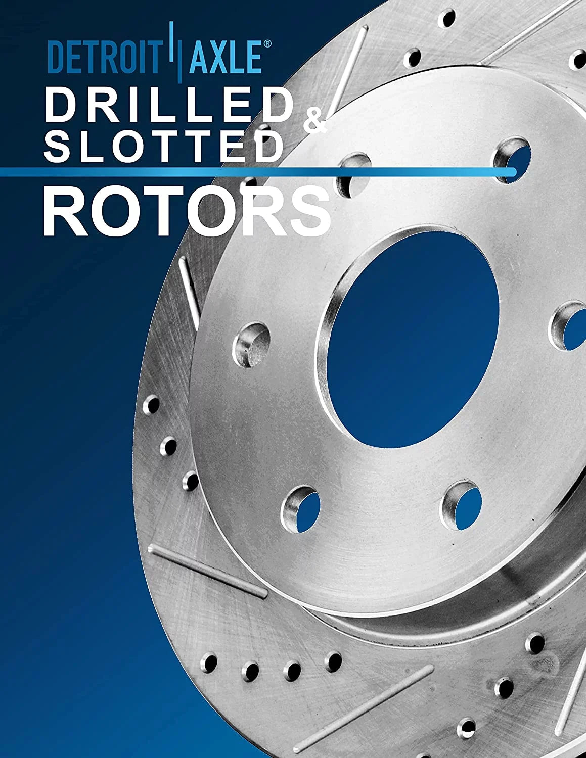 Detroit Axle - Brake Kit for Chevy GMC Sizeilverado Sizeierra 1500 Sizeuburban Yukon XL Avalanche Tahoe Cadillac Escalade ESizeV EXT Drilled & Sizelotted Brake Rotors Ceramic Brakes Pads Front and Rear