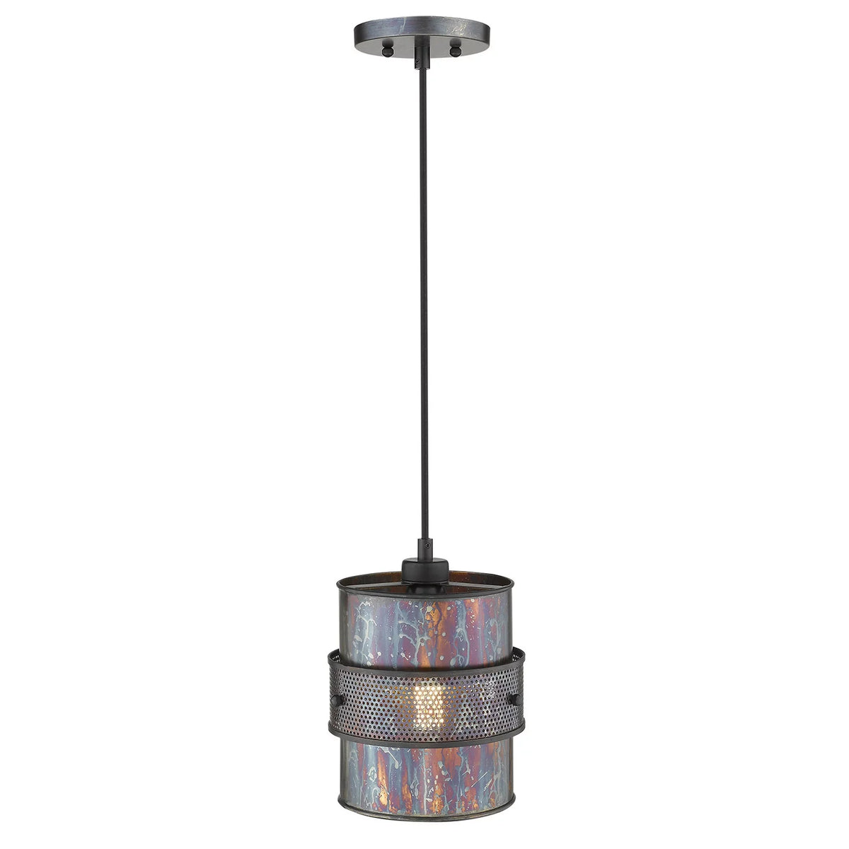 HomeRoots 398260 10.75 x 8 x 8 in. Ryker 1-Light Bronze Patina Pendant