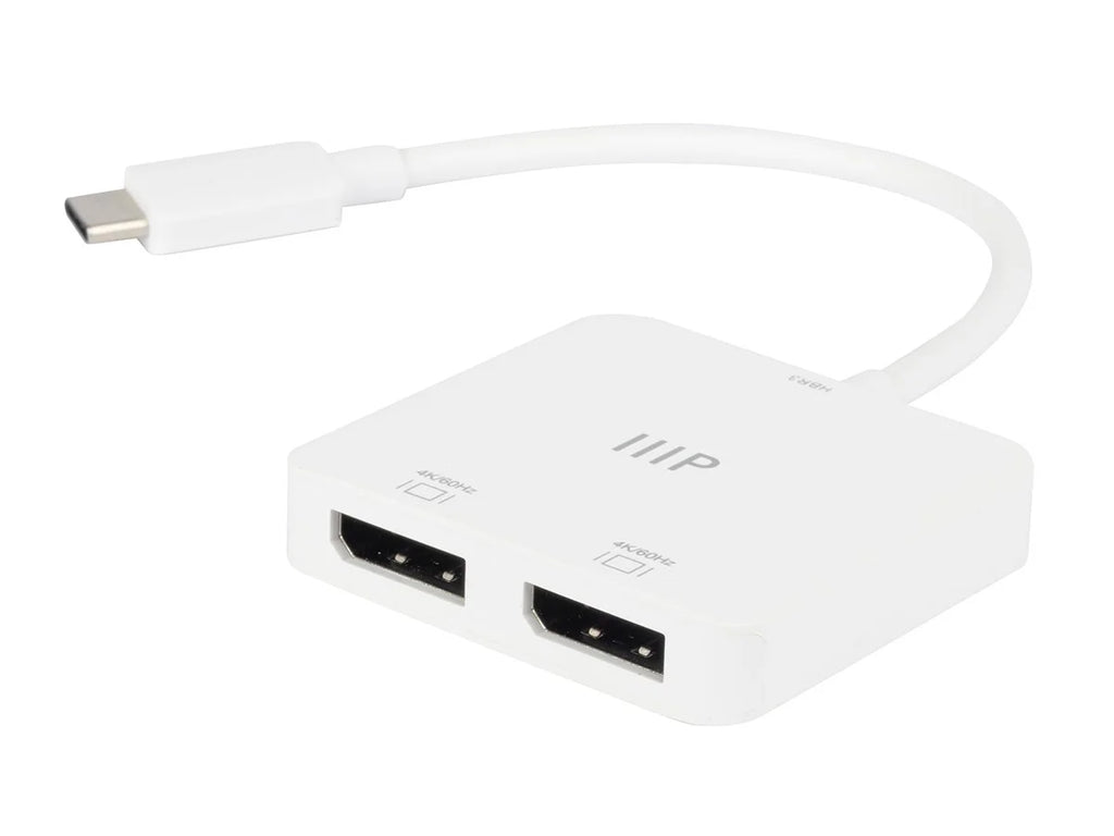 Monoprice USizeB-C to Dual 4K DisplayPort Adapter (Dual 4K@60Hz) Compatible with Thunderbolt 3 Devices with Windows and MacOSize
