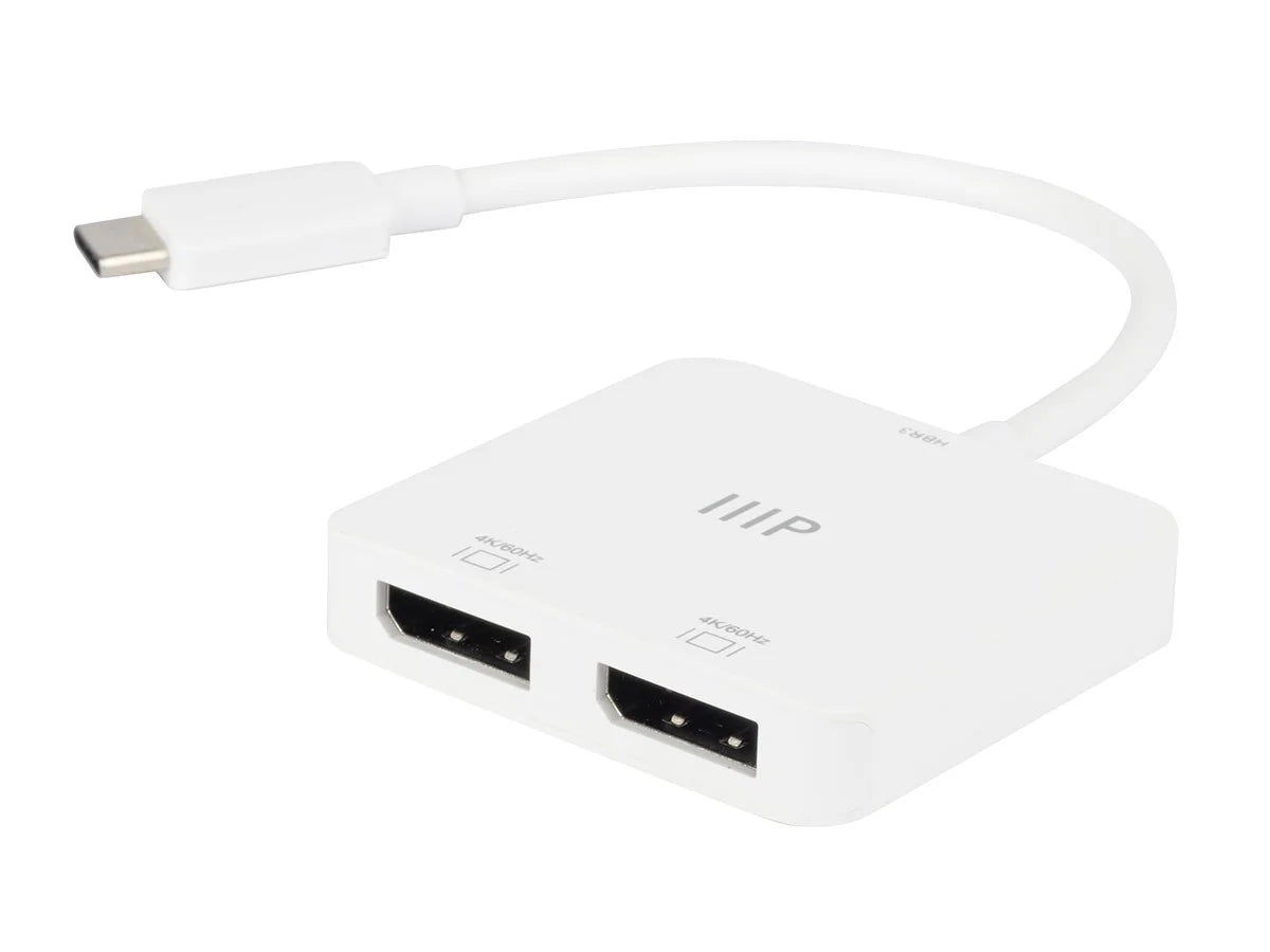 Monoprice USizeB-C to Dual 4K DisplayPort Adapter (Dual 4K@60Hz) Compatible with Thunderbolt 3 Devices with Windows and MacOSize