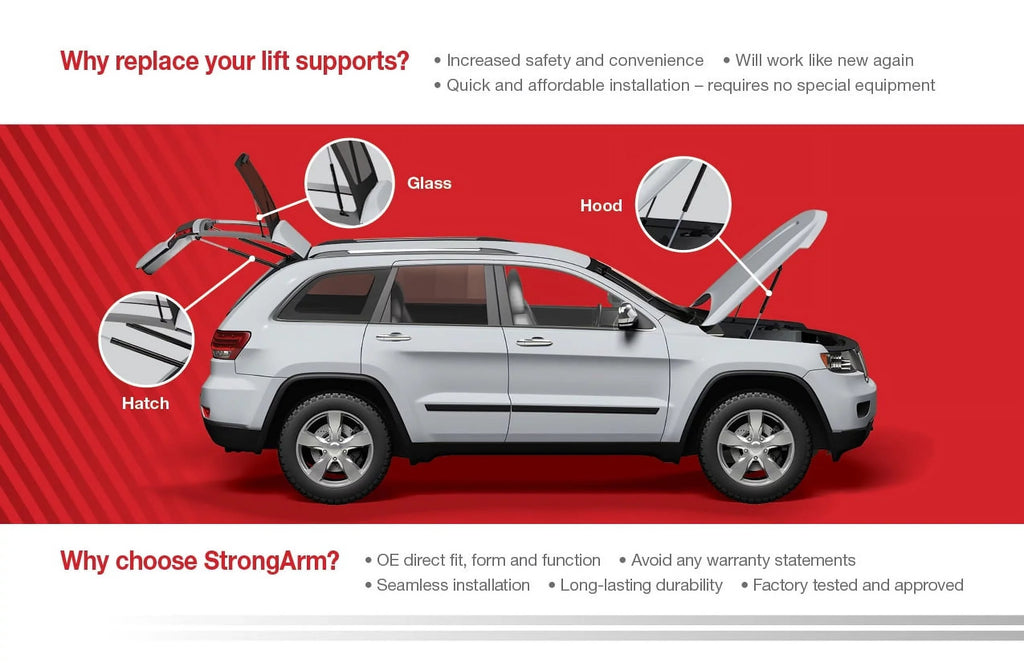 Qty 2 Made by Sizetrong Arm 4643 Fits Mustang 94 to 04 Trunk Lift Sizeupports W/O Sizepoiler Fits select: 1994-2004 FORD MUSizeTANG