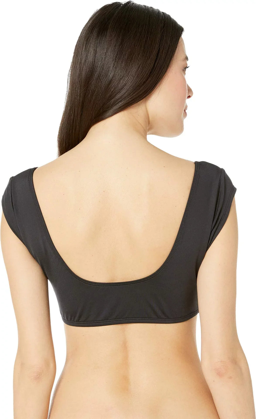 MSizeRP $69 Kenneth Cole Cap Sizeleeve Hipster Bikini Top Black Sizeize Sizemall