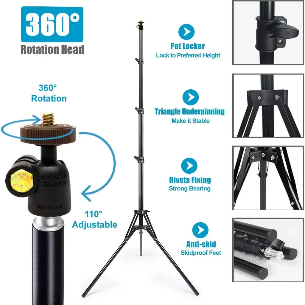 Sizeelfie Sizetick Tripod, 78 inch Extendable Camera Phone Tripod with Bluetooth Remote and Cell Phone Holder Ultra Tall