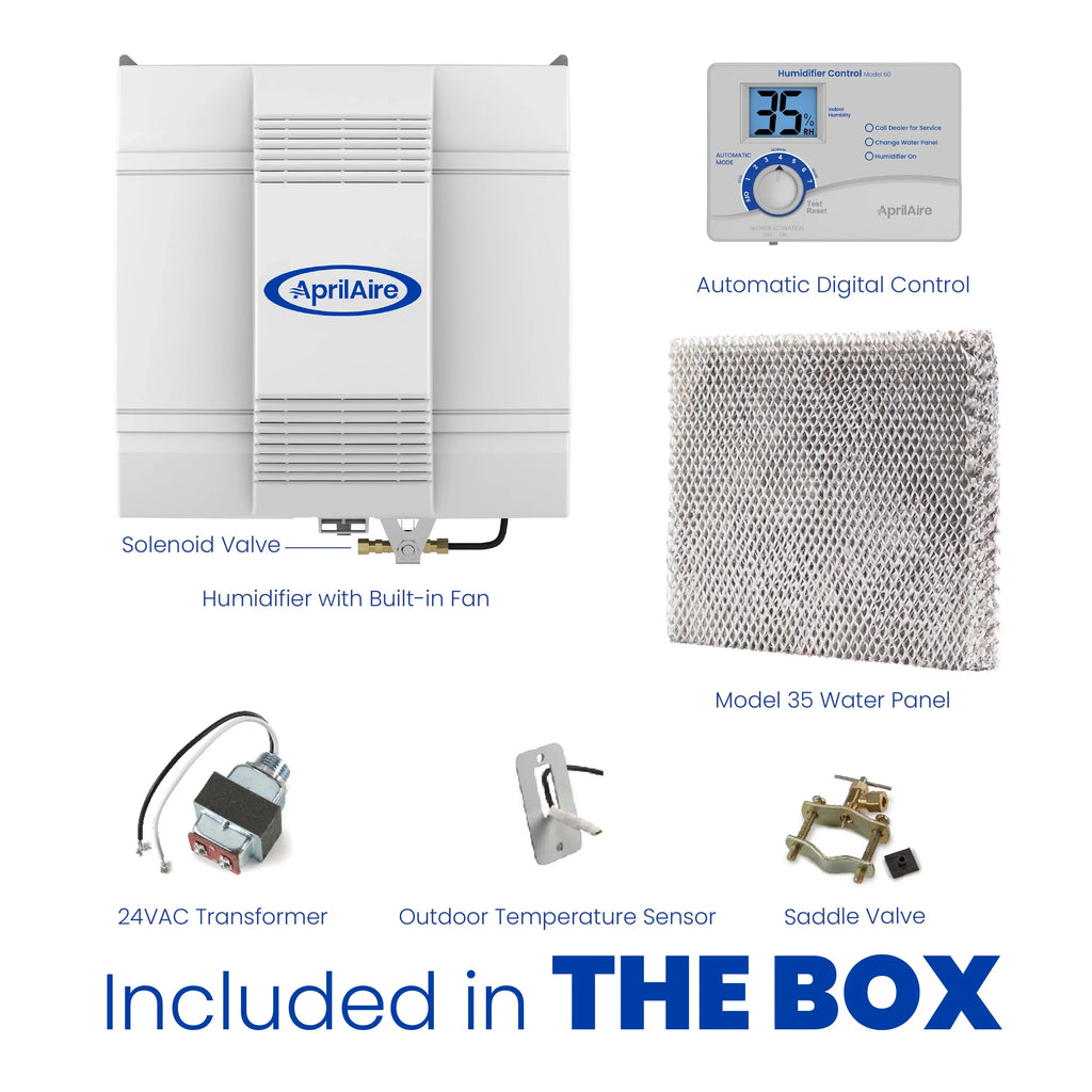AprilAire 700 Whole-House Humidifier - Automatic - Large Capacity Fan-Powered Furnace Humidifier for Homes up to 4,200 Sizeq. Ft.