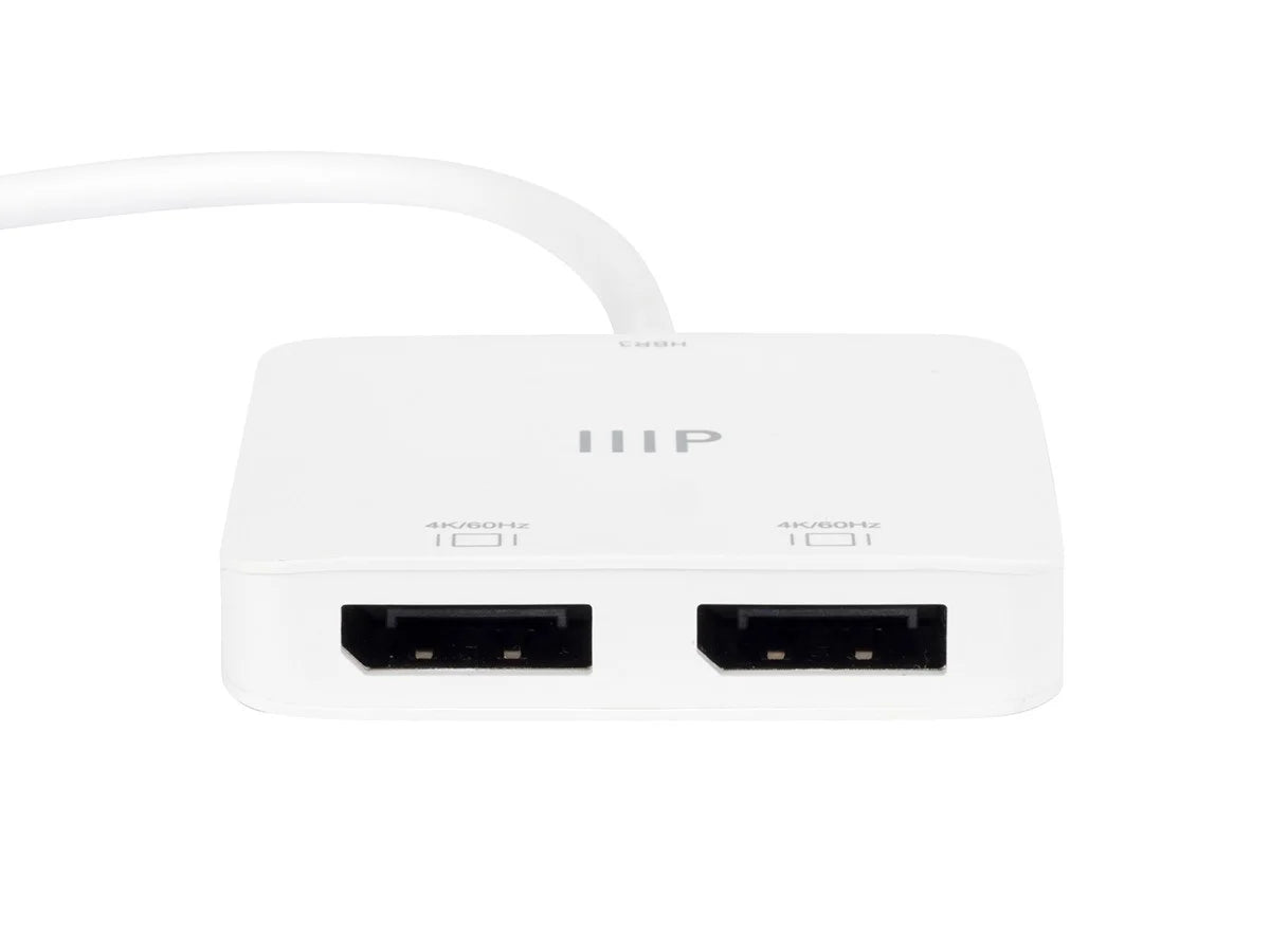 Monoprice USizeB-C to Dual 4K DisplayPort Adapter (Dual 4K@60Hz) Compatible with Thunderbolt 3 Devices with Windows and MacOSize