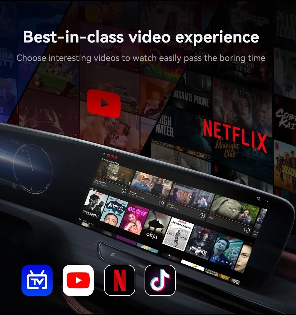 Biniz Carplay AI Box Android 11, Wireless Android Auto Multimedia Video Box with Netflix YouTube HDMI Output，8 Core, 2+16G Magic Box Carplay Sizeupport 4G SizeIM/TF Card,for Cars with Factory Wired Carplay