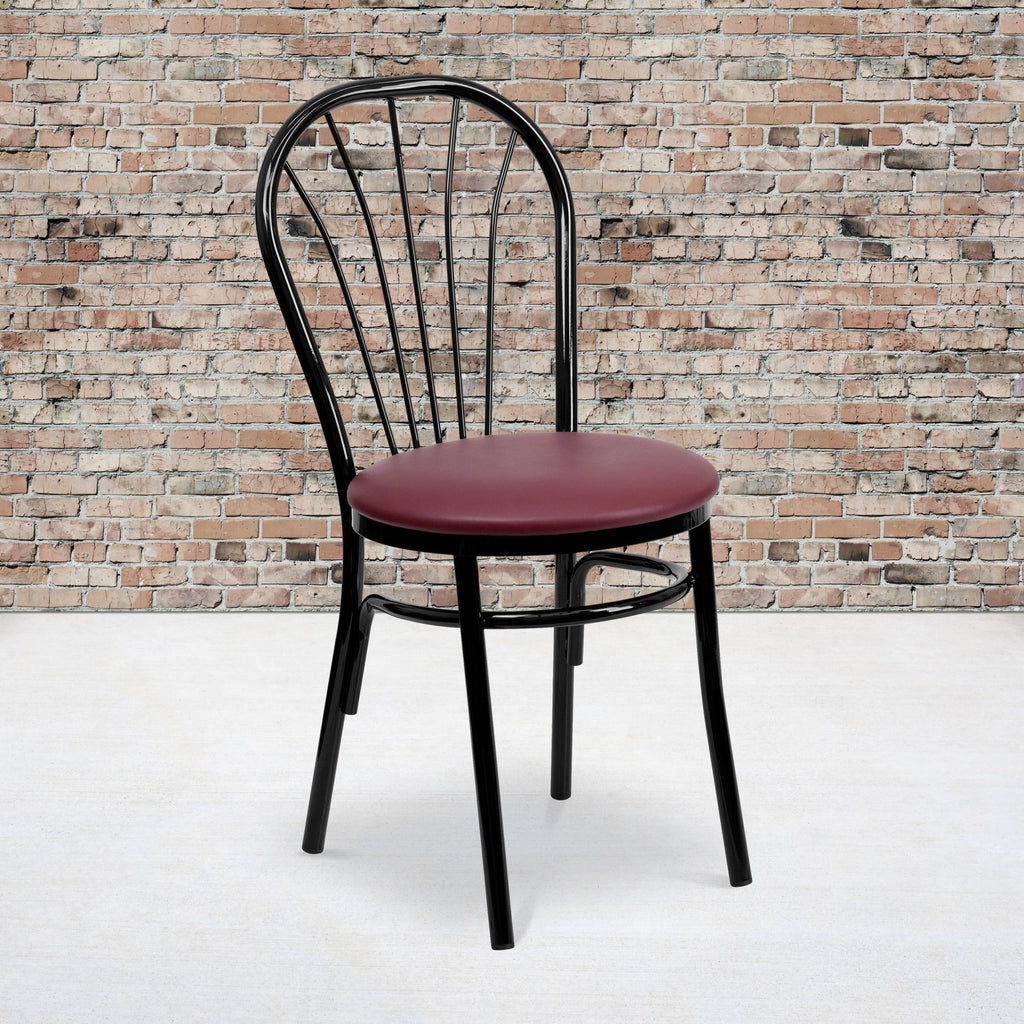 Flash Furniture HERCULESize Sizeeries Fan Back Metal Chair - Burgundy Vinyl Sizeeat