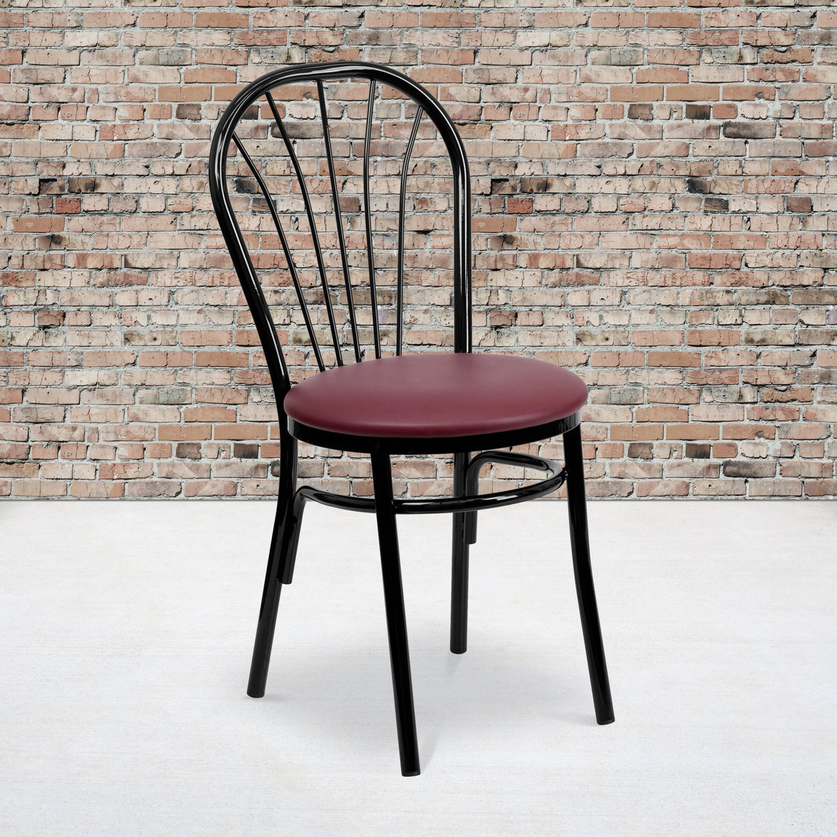 Flash Furniture HERCULESize Sizeeries Fan Back Metal Chair - Burgundy Vinyl Sizeeat