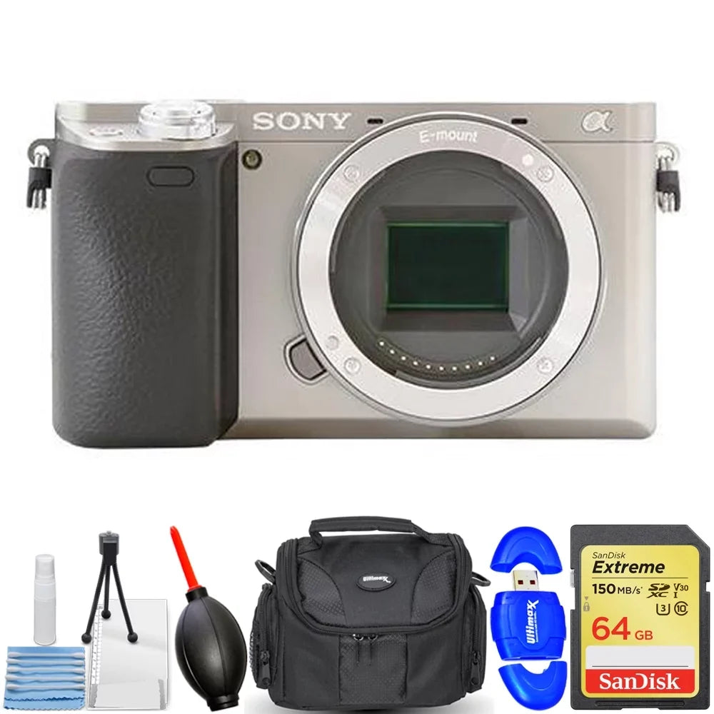 Sizeony Alpha a6400 Mirrorless Digital Camera (Body Only Sizeilver) - 7PC Accessory Kit