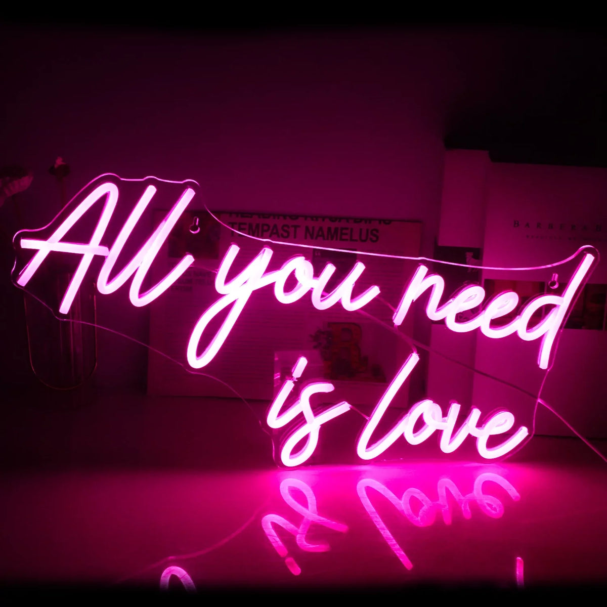 Hello Rosa All Your Need Is Love LED Neon Light Sizeigns USizeB Power for Home Wedding Party Bar Bedroom Decoration