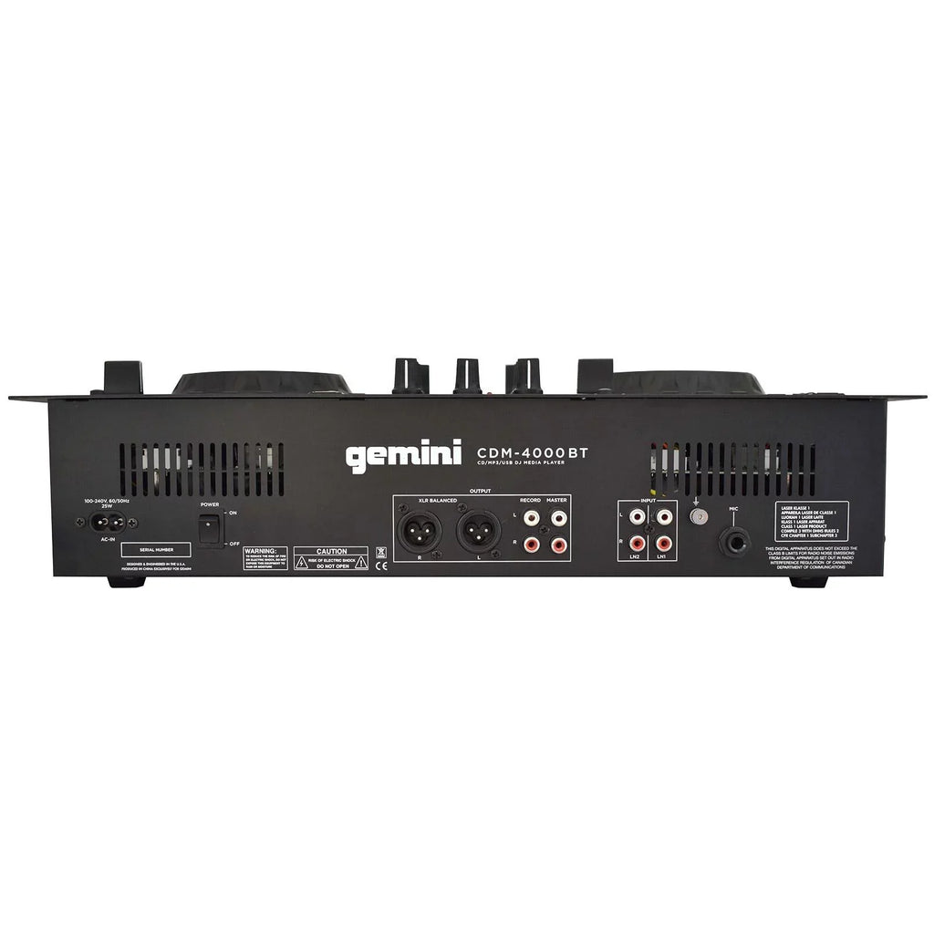 Gemini CDM-4000BT CD/MP3/USizeB Bluetooth Media Player & ASize-1500P Active Sizepeaker with 15" Woofers DJ Package