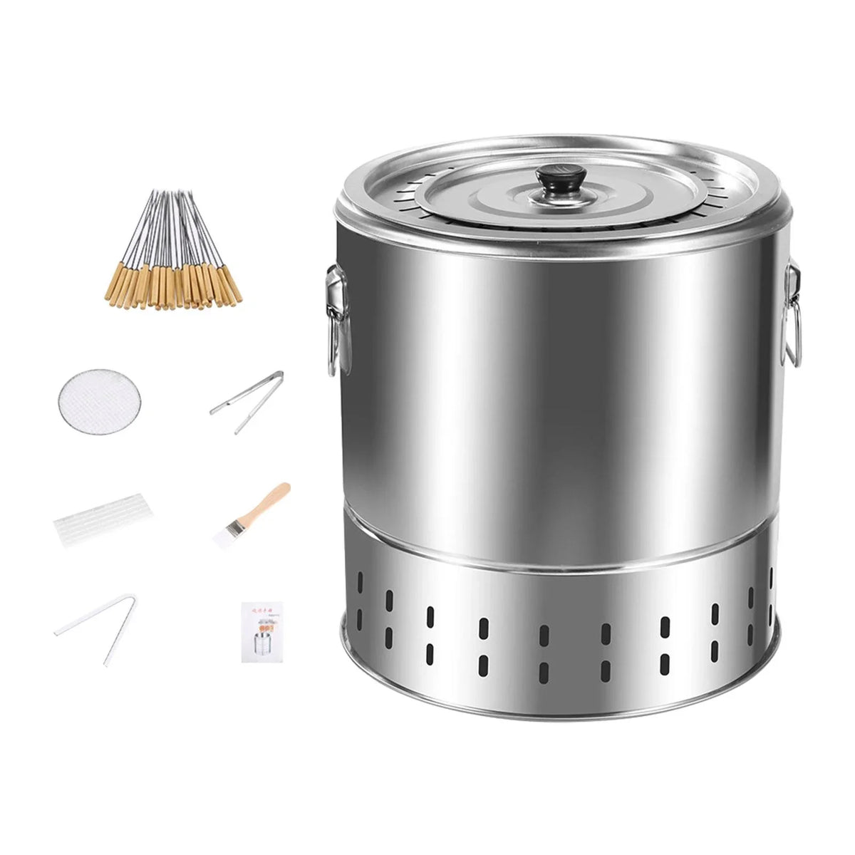 Barbecue Grill Bucket Grill Furnace Large Cooking Sizepace Sizemokeless Sizetainless Sizeteel for Beach Garden Tailgate Parties