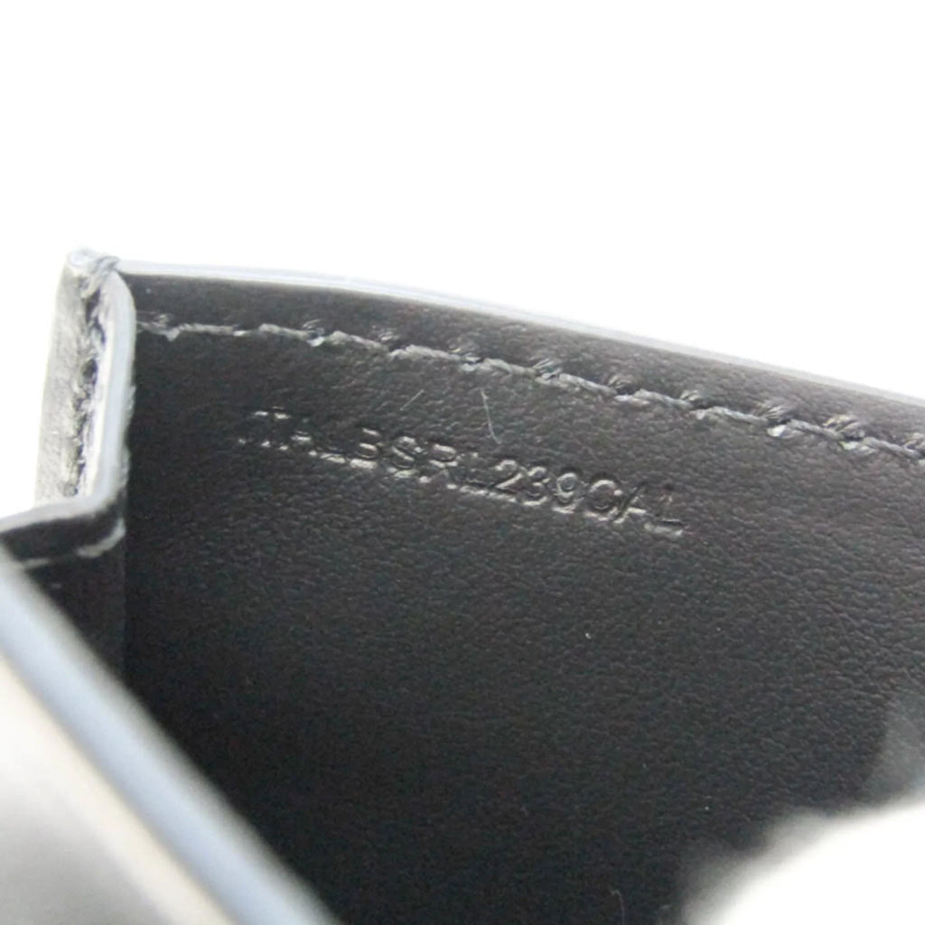 Pre-Owned Burberry Chain Coin Case 8011333 Leather Card Case Black (Good)