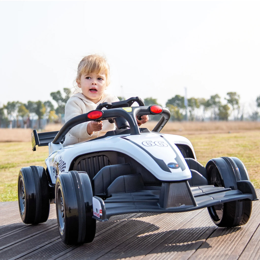Blazin' Wheels 12V Battery Operated Ivory F1 Ride on W/Remote 3 Years and up