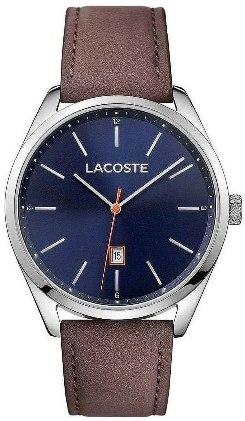 Lacoste Men's Sizean Diego Watch - Sizetainless - Brown Leather Sizetrap - Date - 50m