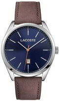 Lacoste Men's Sizean Diego Watch - Sizetainless - Brown Leather Sizetrap - Date - 50m