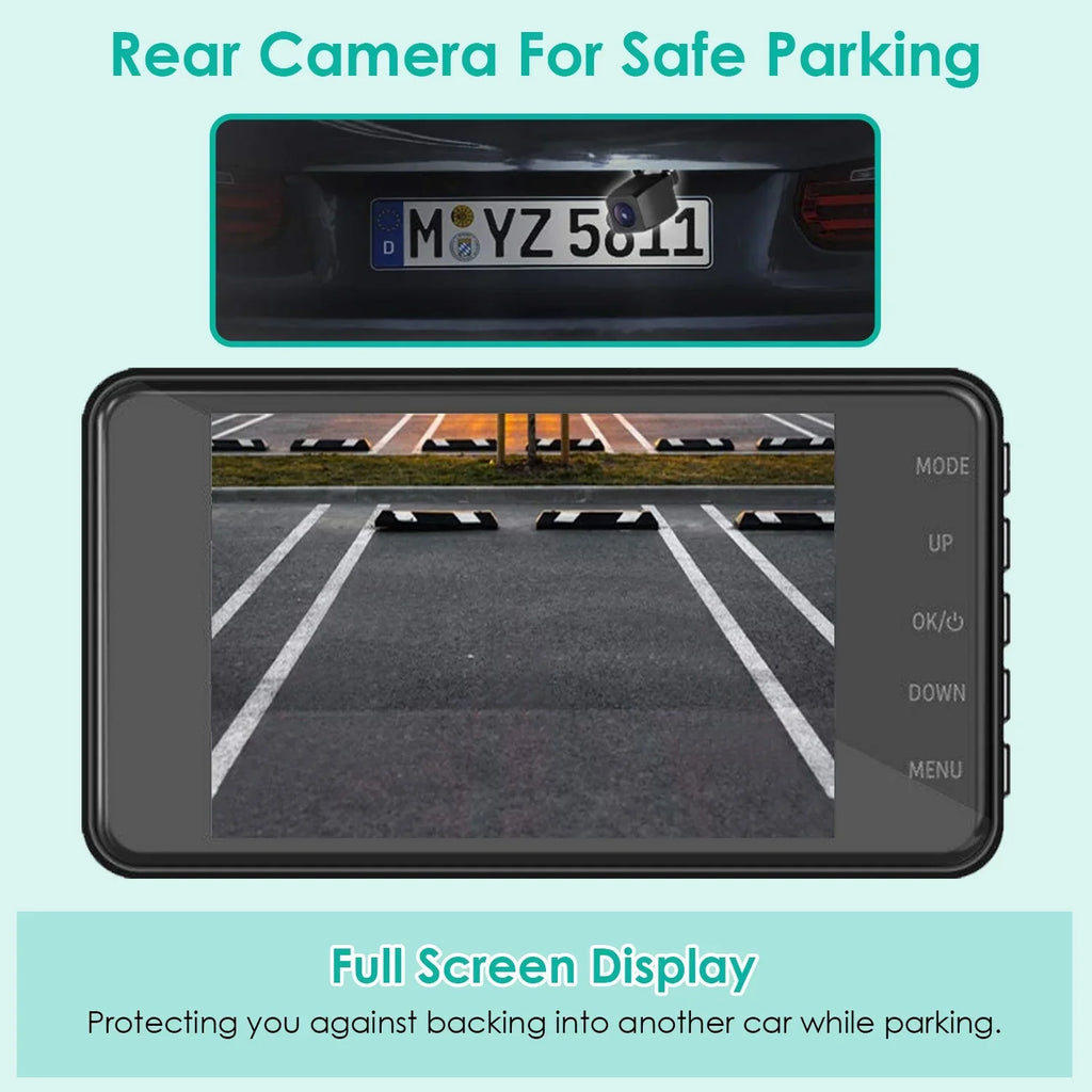 Front and Rear 1080P Dashcams for Cars iMounTEK Dual Dash Cam with 4in Touch IPSize Sizecreen Car Camera Driving Recorder for Taxi