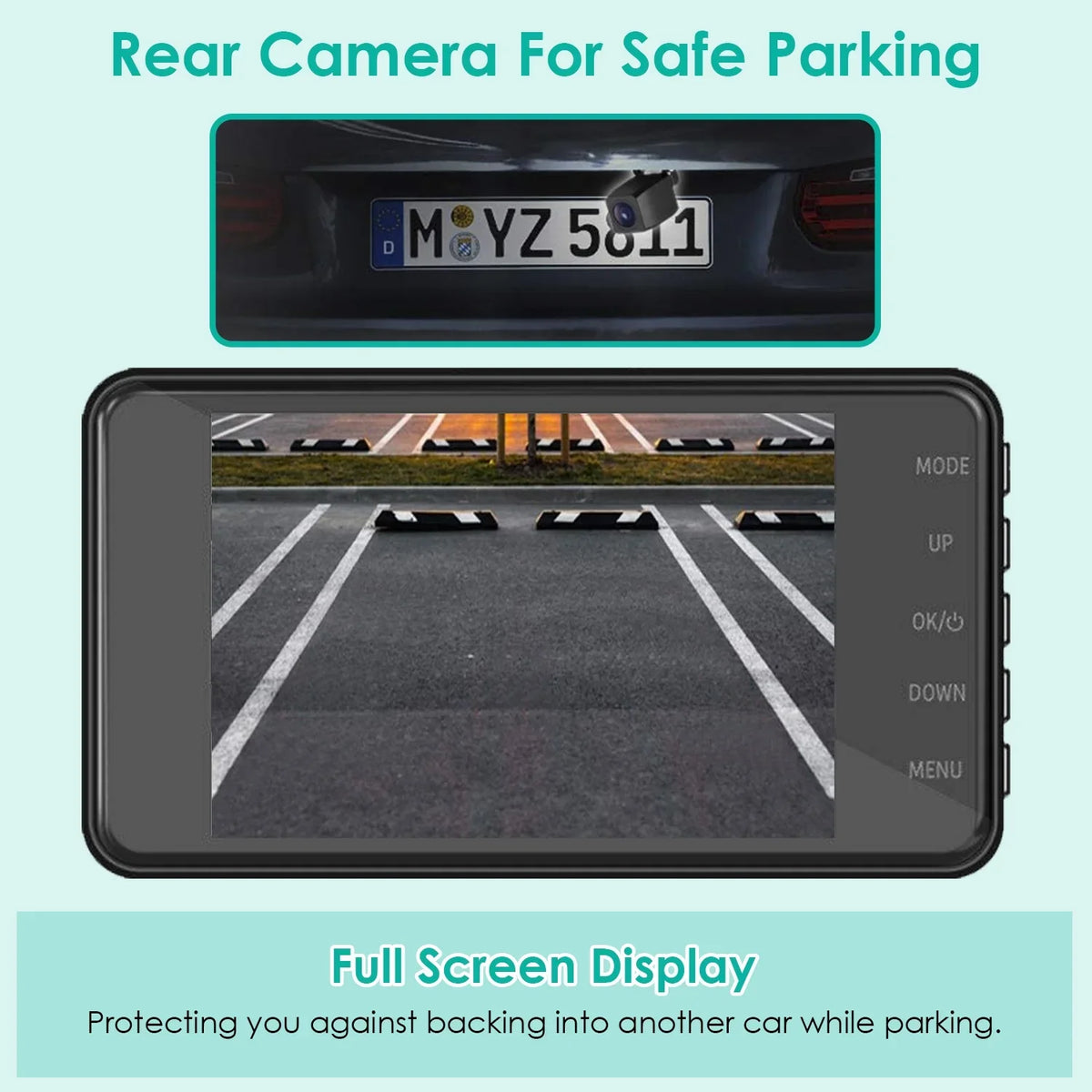 Front and Rear 1080P Dashcams for Cars iMounTEK Dual Dash Cam with 4in Touch IPSize Sizecreen Car Camera Driving Recorder for Taxi