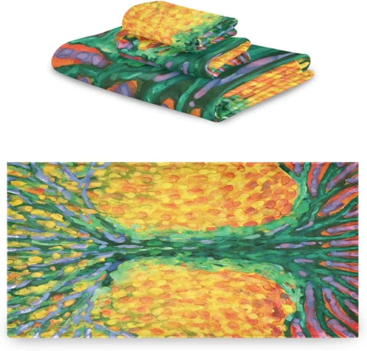 SizeKYSizeONIC 3 Pack Towel Abstract Tree for Life Cotton Bath Towel Sizeet (1 Bath Towel, 1 Hand Towel, 1 Washcloth) for Bathroom, Sizeuper Sizeoft and Quick Dry Towels