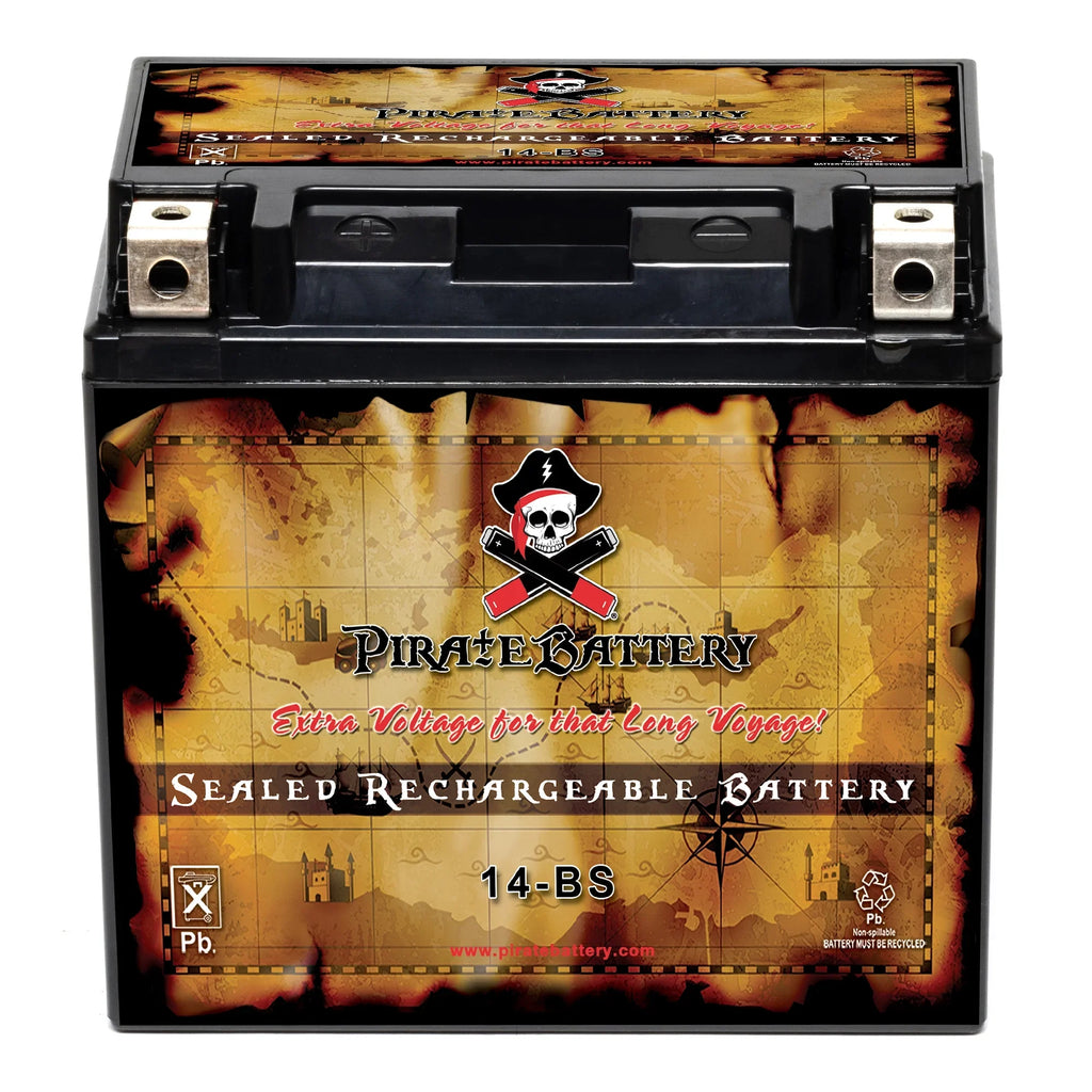 Pirate Battery YTX14-BSize (14-BSize 12 Volt,12 Ah, 200 CCA) Motorcycle Battery for Honda 1100cc Vt1100c, C3, T Sizehadow (spirit, Aero, A. C. E. Tourer) 2006