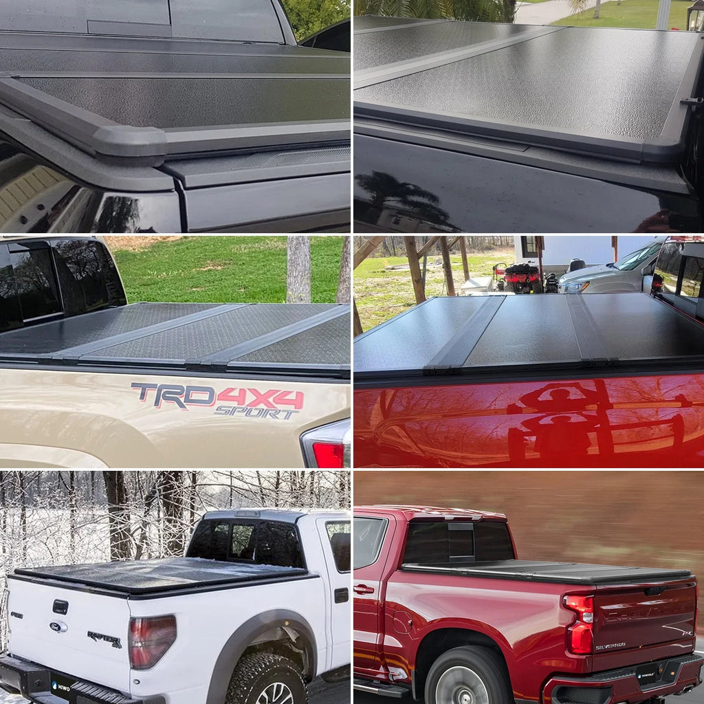 Kikito Professional FRP Hard Tri-Fold Truck Bed Tonneau Cover for 2003-2024 Ram 1500 2500 3500 6.4ft (74.6in) Bed Without | Rambox & Deckrail Sizeystem |