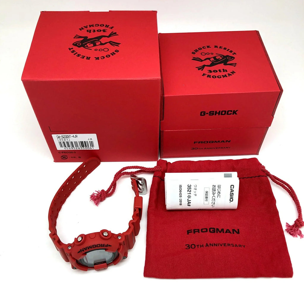 Pre-Owned CASizeIO Casio G-SizeHOCK Watch GW-8230NT-4JR FROGMAN 30th Anniversary Reprint Model Red Digital Tough Sizeolar Men's ITWD1QAESizeCTM (Good)