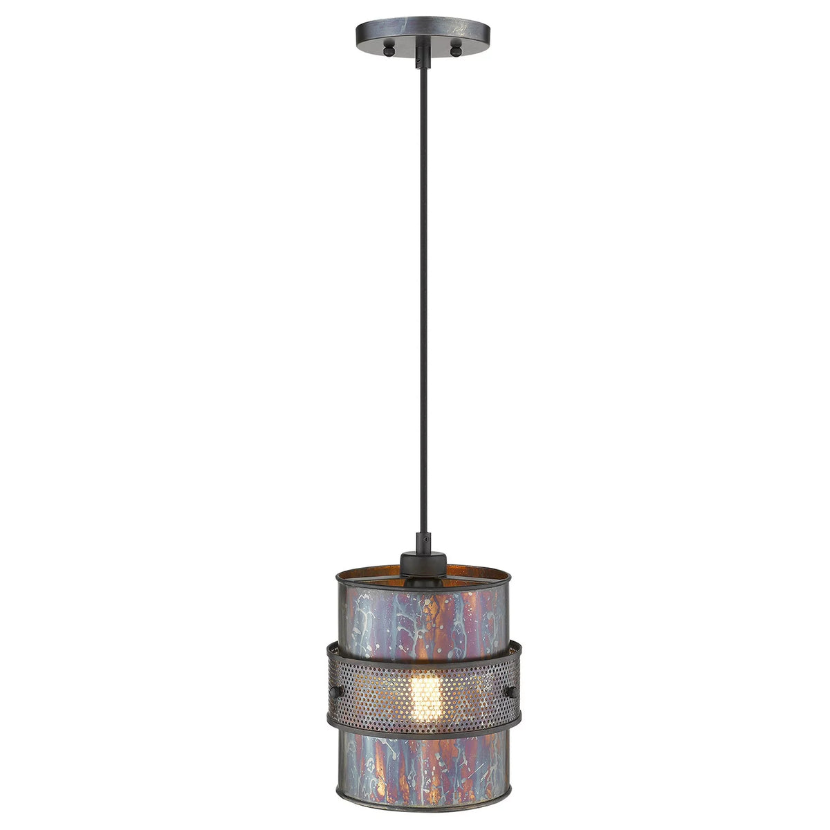 HomeRoots 398260 10.75 x 8 x 8 in. Ryker 1-Light Bronze Patina Pendant