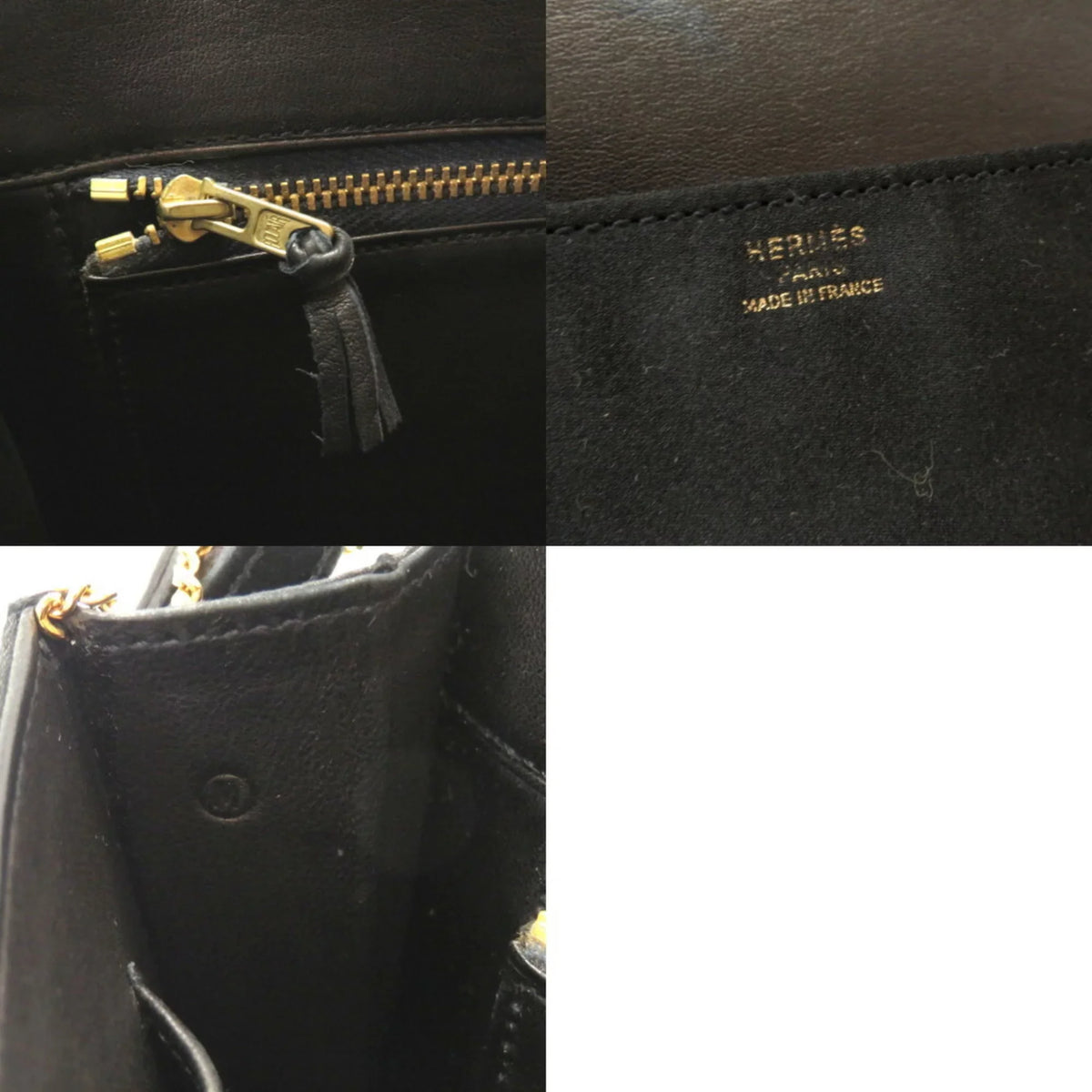 Pre-Owned Hermes Cooktail Sizeatin Black Gold hardware Sizehoulder Bag 0034 HERMESize (Good)