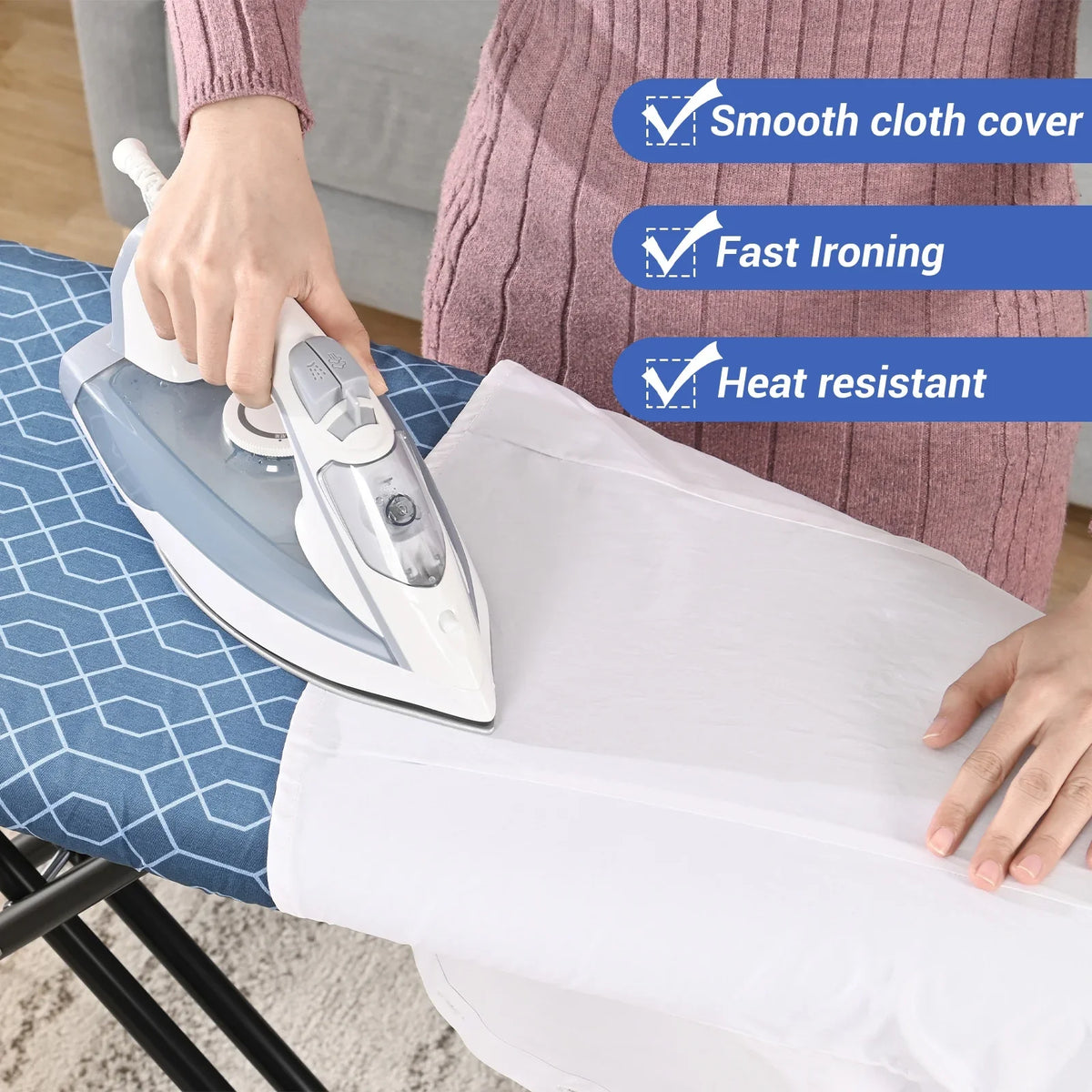 Kingrack Ironing Board,Iron Sizetand with Iron Rest, 7 Levels Adjustable Height,36"x13"