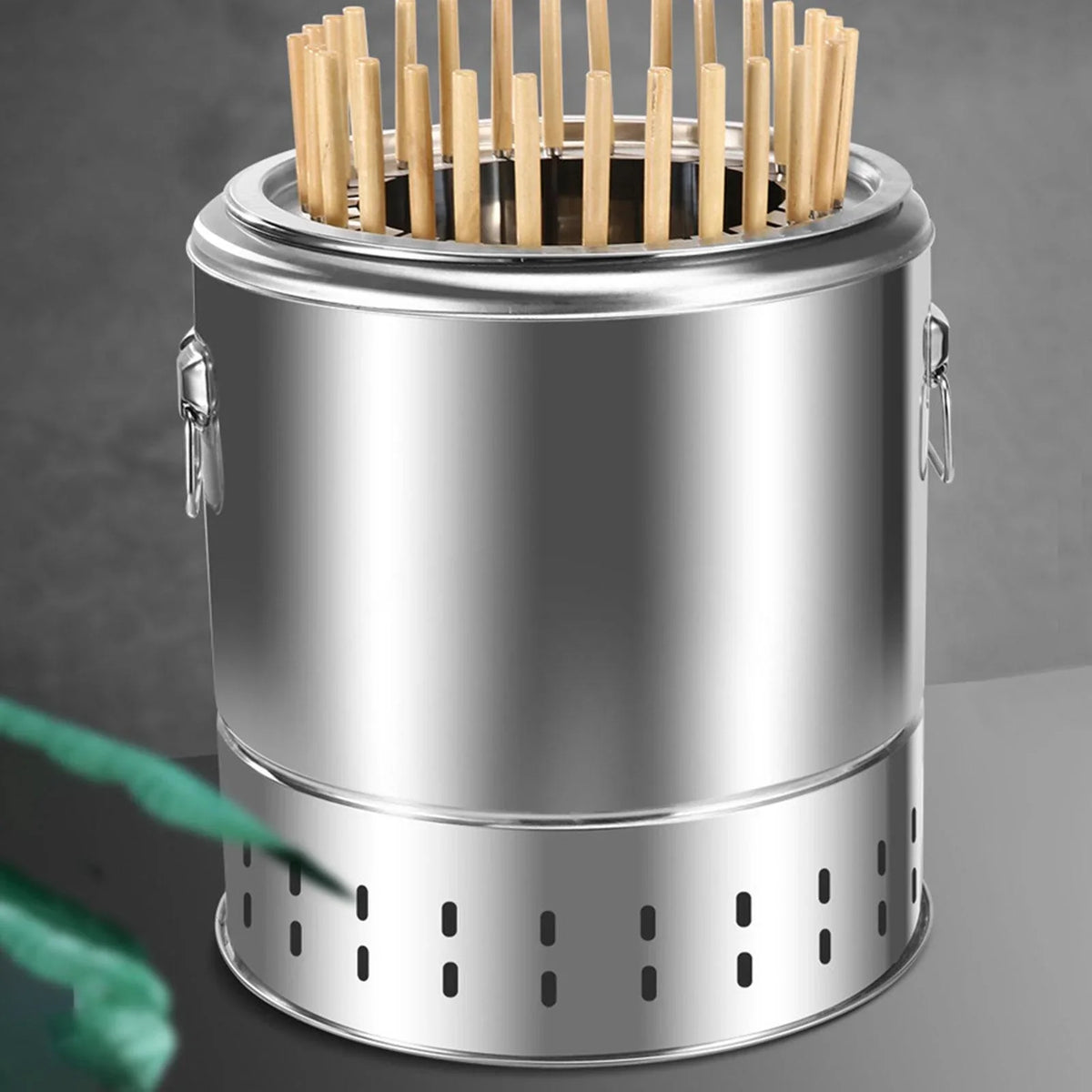 Barbecue Grill Bucket Grill Furnace Large Cooking Sizepace Sizemokeless Sizetainless Sizeteel for Beach Garden Tailgate Parties