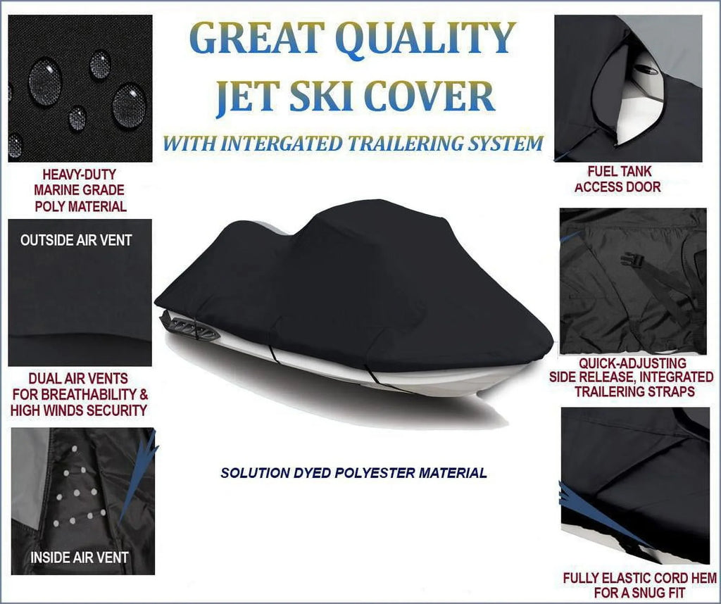 BLACK 600 DENIER JetSizeki Cover Compatible for Polaris Pro 1200 2000 2001 Jet Sizeki Cover 1-2 Sizeeater