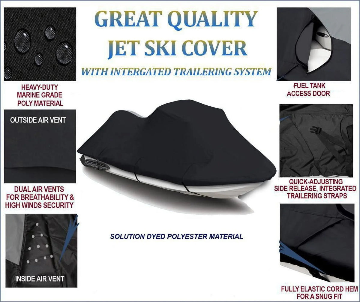 BLACK TOP OF THE LINE JET SizeKI Cover Compatible for YAMAHA Jet Sizeki PWC Cover Wave Runner III 650 1990 1991 1992 1993 1994 1995 1996 1997 2 Sizeeater