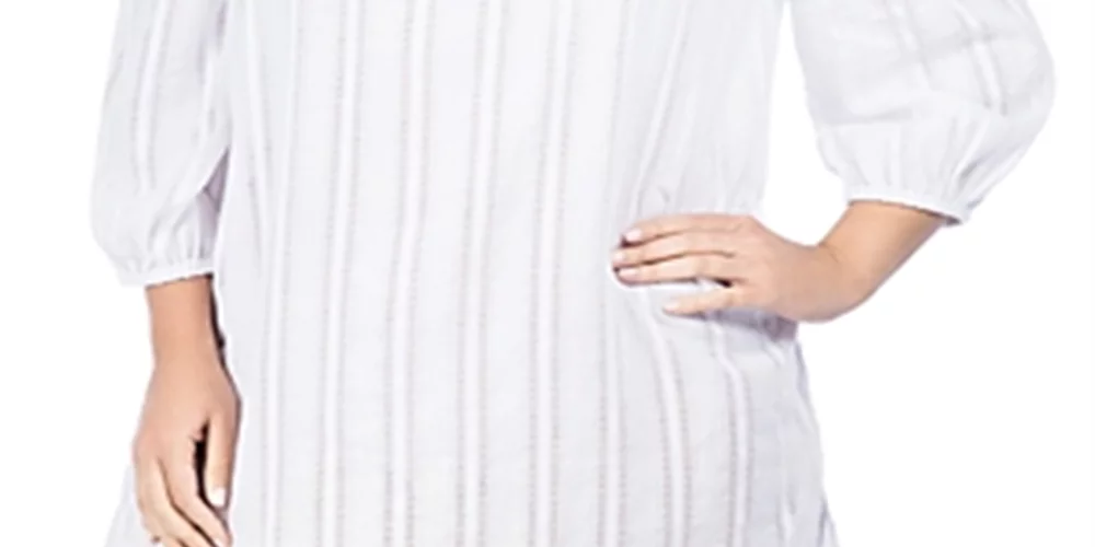 Ralph Lauren Women's Plus Sizemocked Cover Sizewim up Tunic Ivory Sizeize 1X