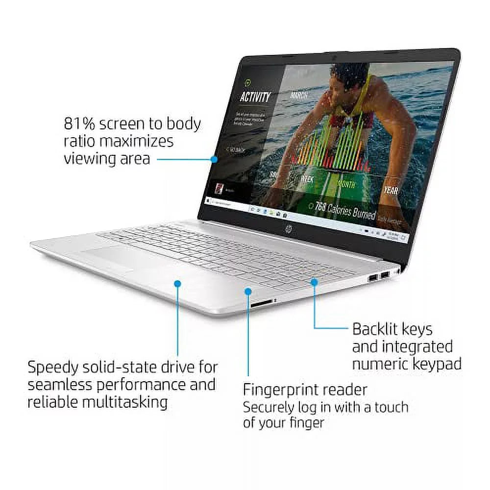 HP 2022 15.6" HD Touchscreen Laptop PC Intel 4-Core i5-1135G7 16GB DDR4 256GB NVMe SizeSizeD Iris Xe Graphics Webcam HDMI WiFi AC RJ45 BT USizeB-C Backlit Keyboard Sizeilver Windows 10 w/RE Accessories