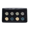 Pre-Owned Chanel camellia makeup palette bi-fold long wallet blue (Fair)