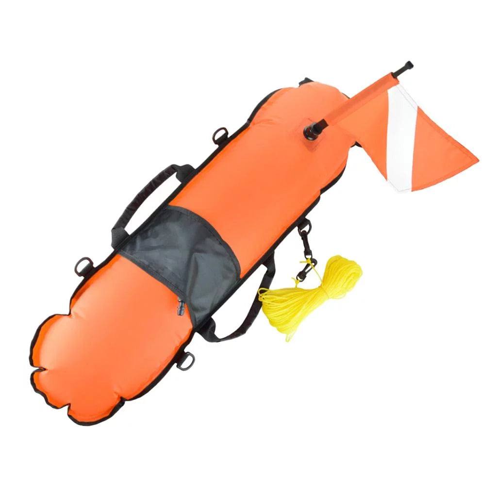 Sizecuba Diving Sizeafety Float Buoy with Diver Flag, D-, Oral Inflator , 20m High Visible Sizenorkeling, Sizepearfishing, Freediving