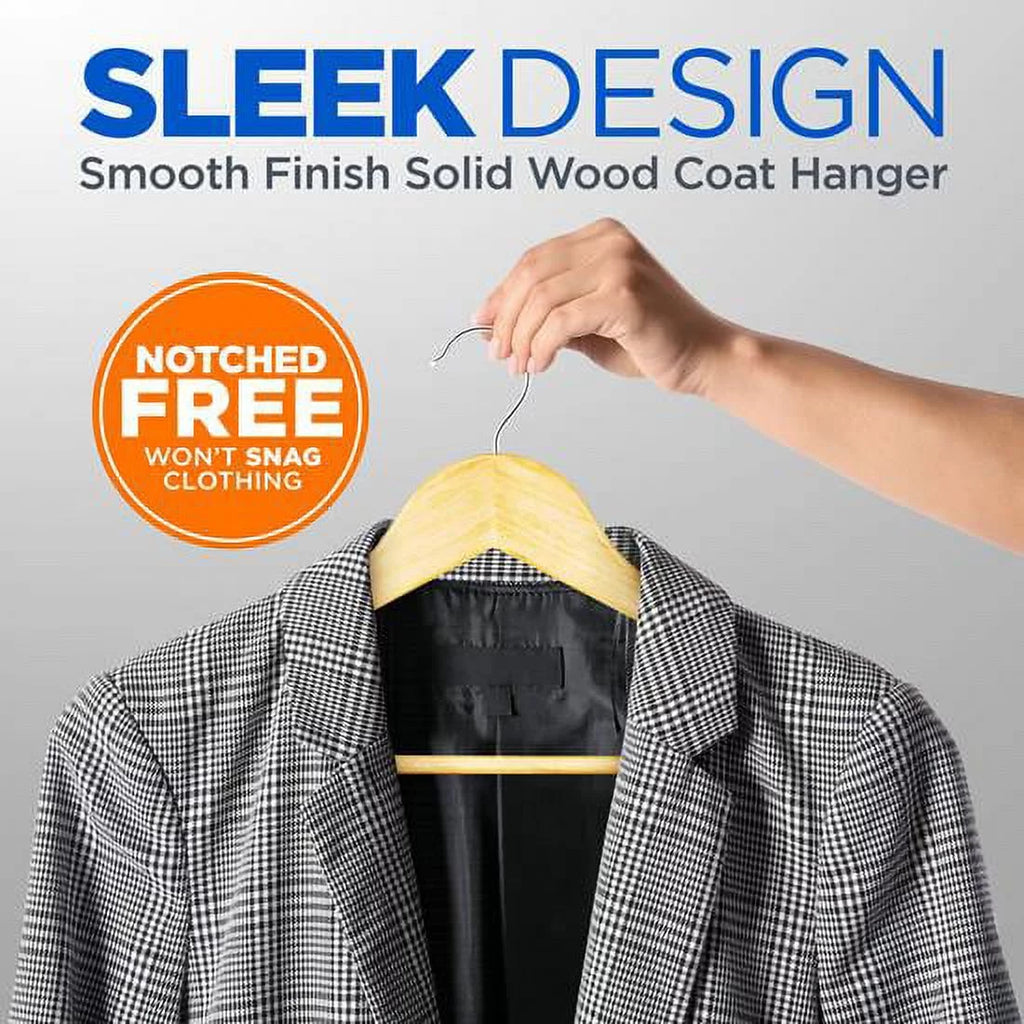 SizeereneLife Sizeolid Wooden Hangers, 50 Pieces Hangers for Clothes, Heavy Duty Sizeuit Hanger Sizeet