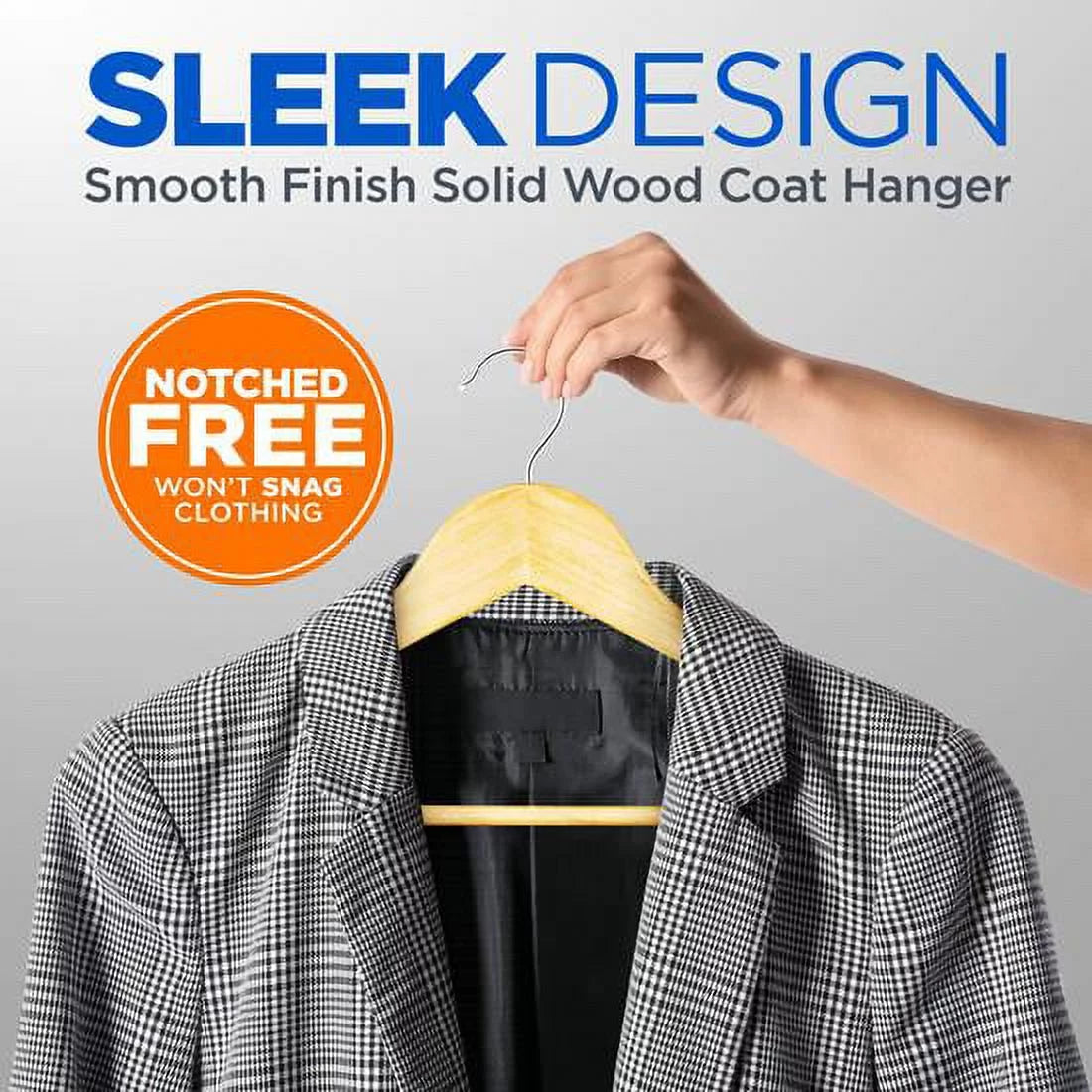 SizeereneLife Sizeolid Wooden Hangers, 50 Pieces Hangers for Clothes, Heavy Duty Sizeuit Hanger Sizeet