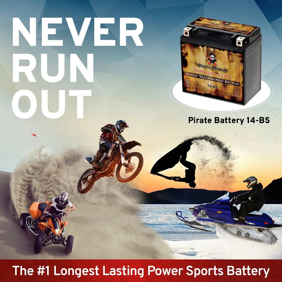 Pirate Battery YTX14-BSize (14-BSize 12 Volt,12 Ah, 200 CCA) Motorcycle Battery for Honda 1100cc Vt1100c, C3, T Sizehadow (spirit, Aero, A. C. E. Tourer) 2006