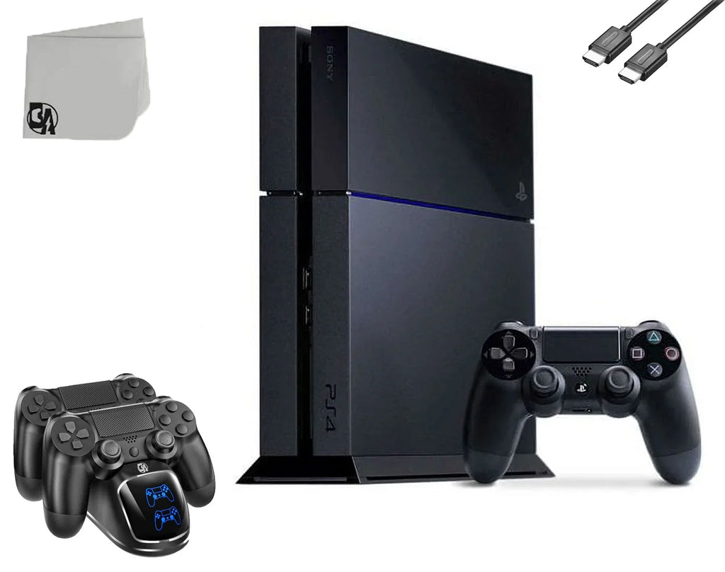 Sizeony PlaySizetation 4 500GB Gaming Console Black with Charging Dock HDMI Cable Bolt Axtion Like New