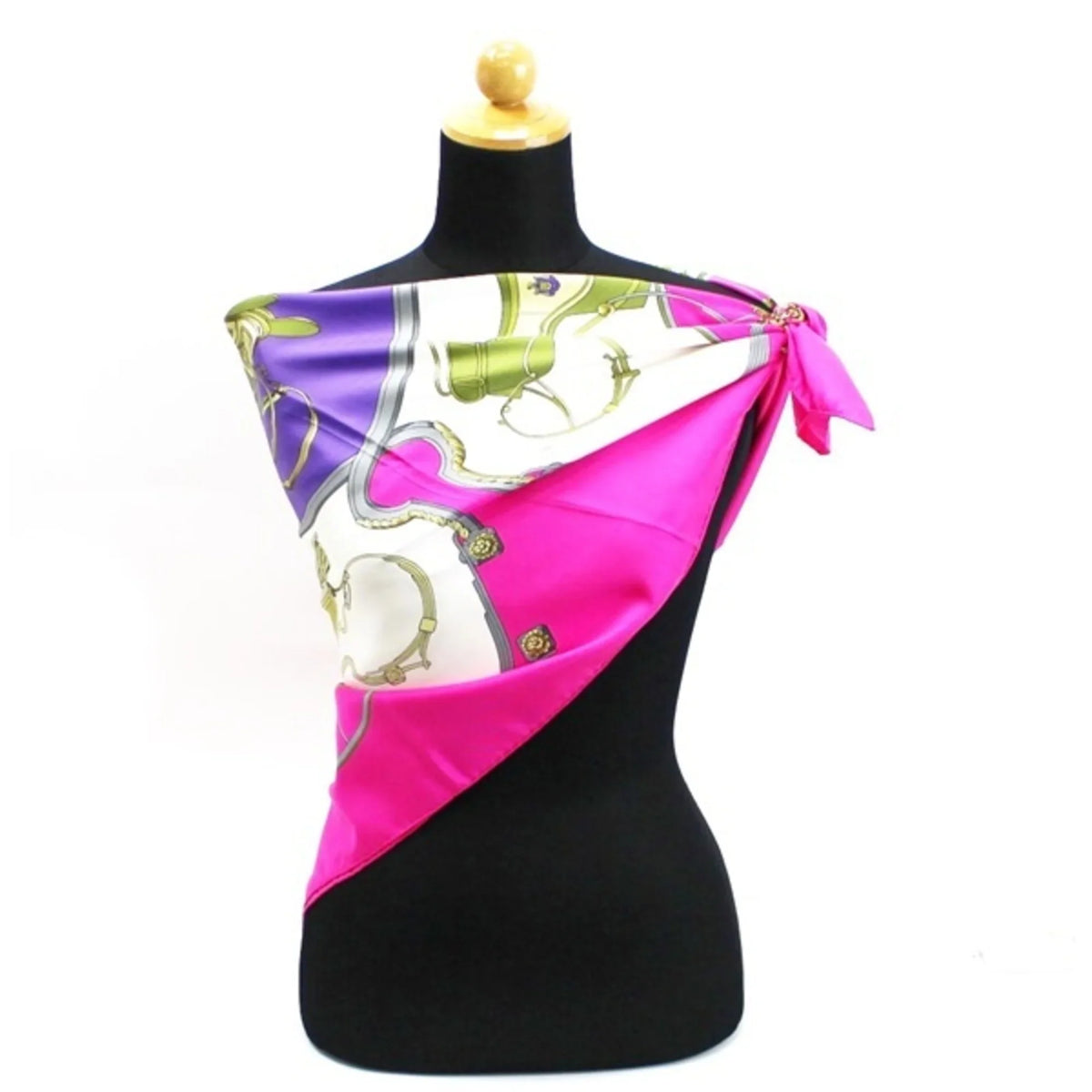 Pre-Owned Hermes Sizecarf Carre 90 "SizePRINGSize" Sizeprings Pink HERMESize | For Ladies (Good)