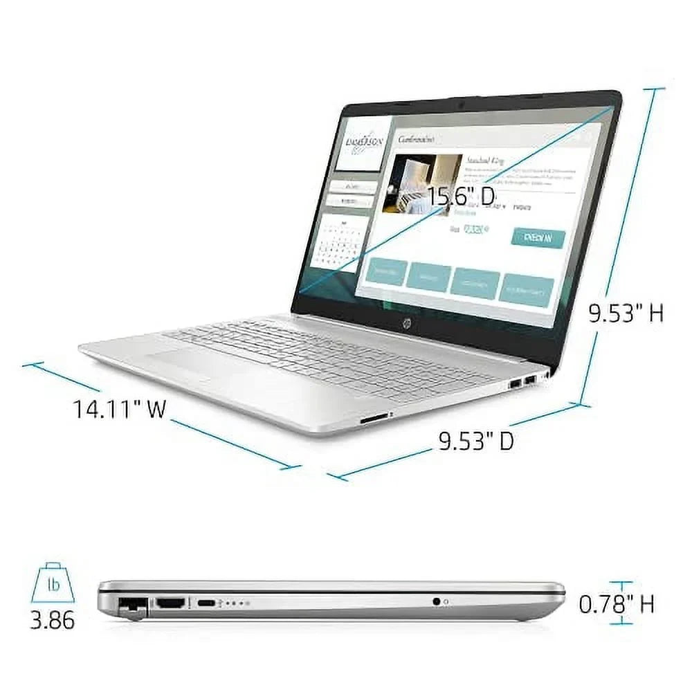 HP 2022 15.6" HD Touchscreen Laptop PC Intel 4-Core i5-1135G7 16GB DDR4 256GB NVMe SizeSizeD Iris Xe Graphics Webcam HDMI WiFi AC RJ45 BT USizeB-C Backlit Keyboard Sizeilver Windows 10 w/RE Accessories