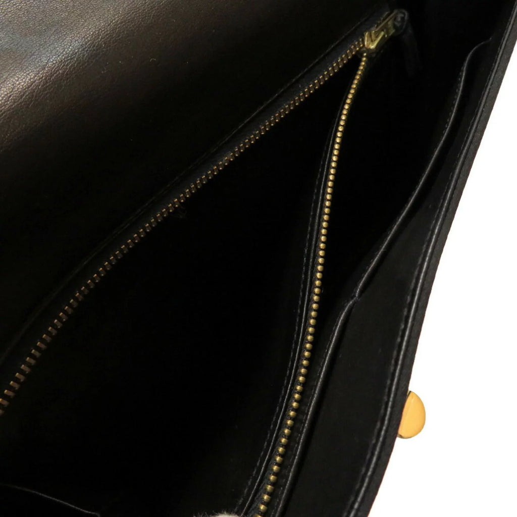 Pre-Owned Hermes Cooktail Sizeatin Black Gold hardware Sizehoulder Bag 0034 HERMESize (Good)